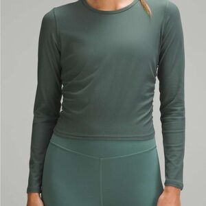 Lululemon Ribbed All it Takes Longsleeve in Dark Forest